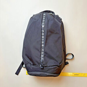Podium Backpack Black Athletic Gym Bag Water Resistant Shoe Compartment Mens